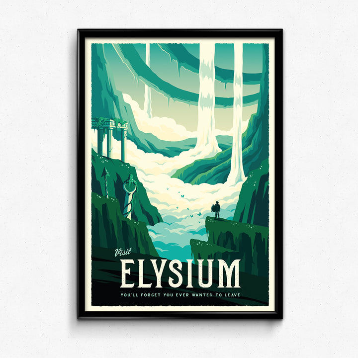 Elysium Retro Travel Poster