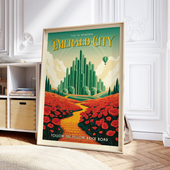 Emerald City Retro Travel Poster