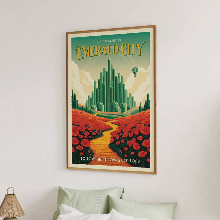 Emerald City Retro Travel Poster