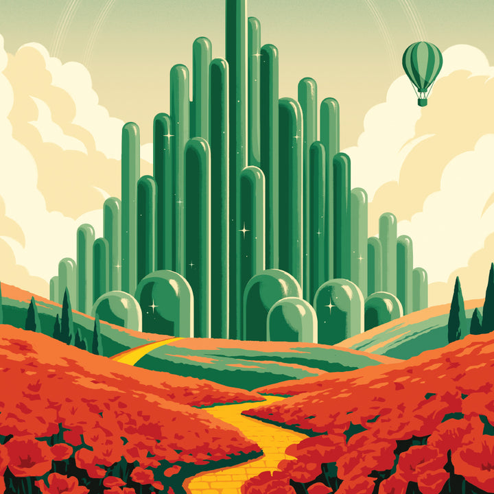 Emerald City Retro Travel Poster