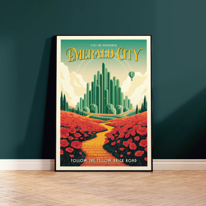 Emerald City Retro Travel Poster