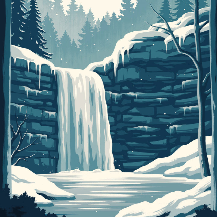 Woe's Hollow Severance Retro Travel Poster