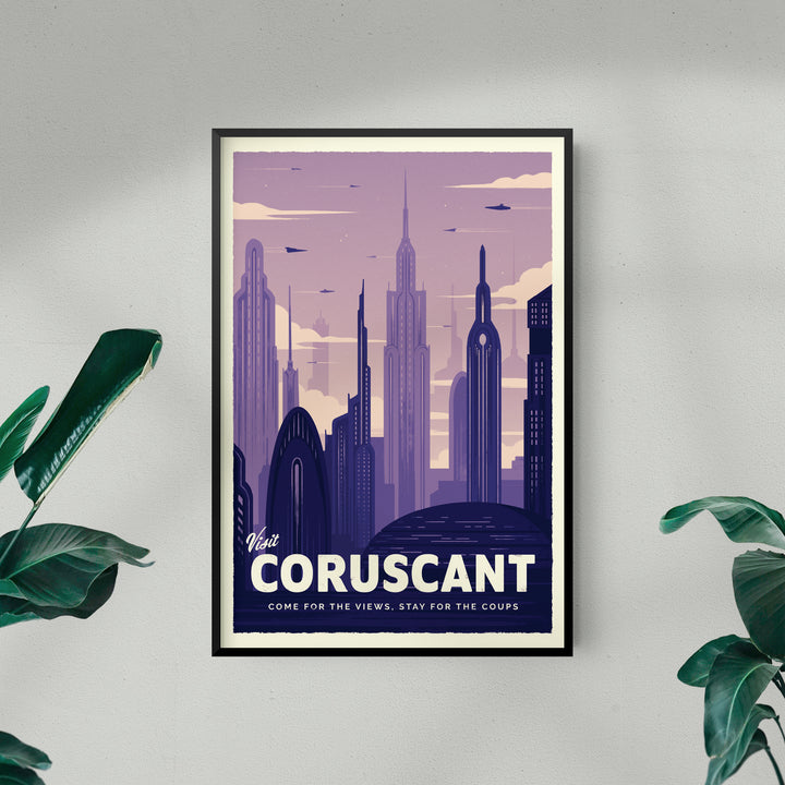 Coruscant Retro Travel Poster