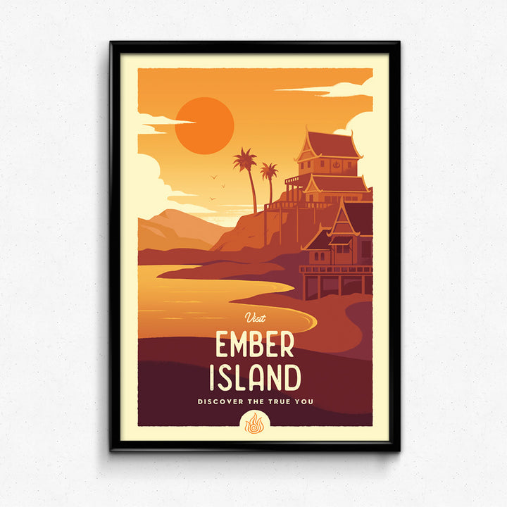Ember Island Retro Travel Poster