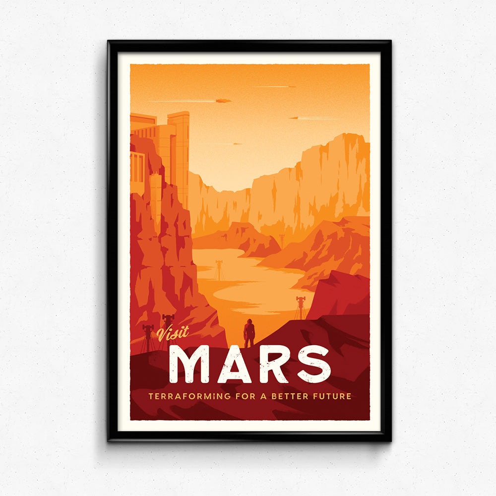 Mars Retro Travel Poster – Sylvan Design