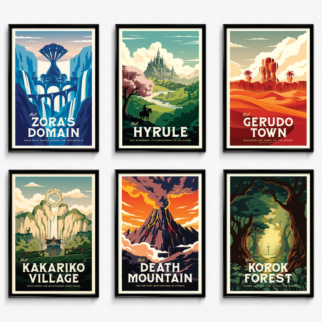 HΛL ポスターセット Legend of Zelda Travel Poster Bundle (Set of 6) – Sylvan Design