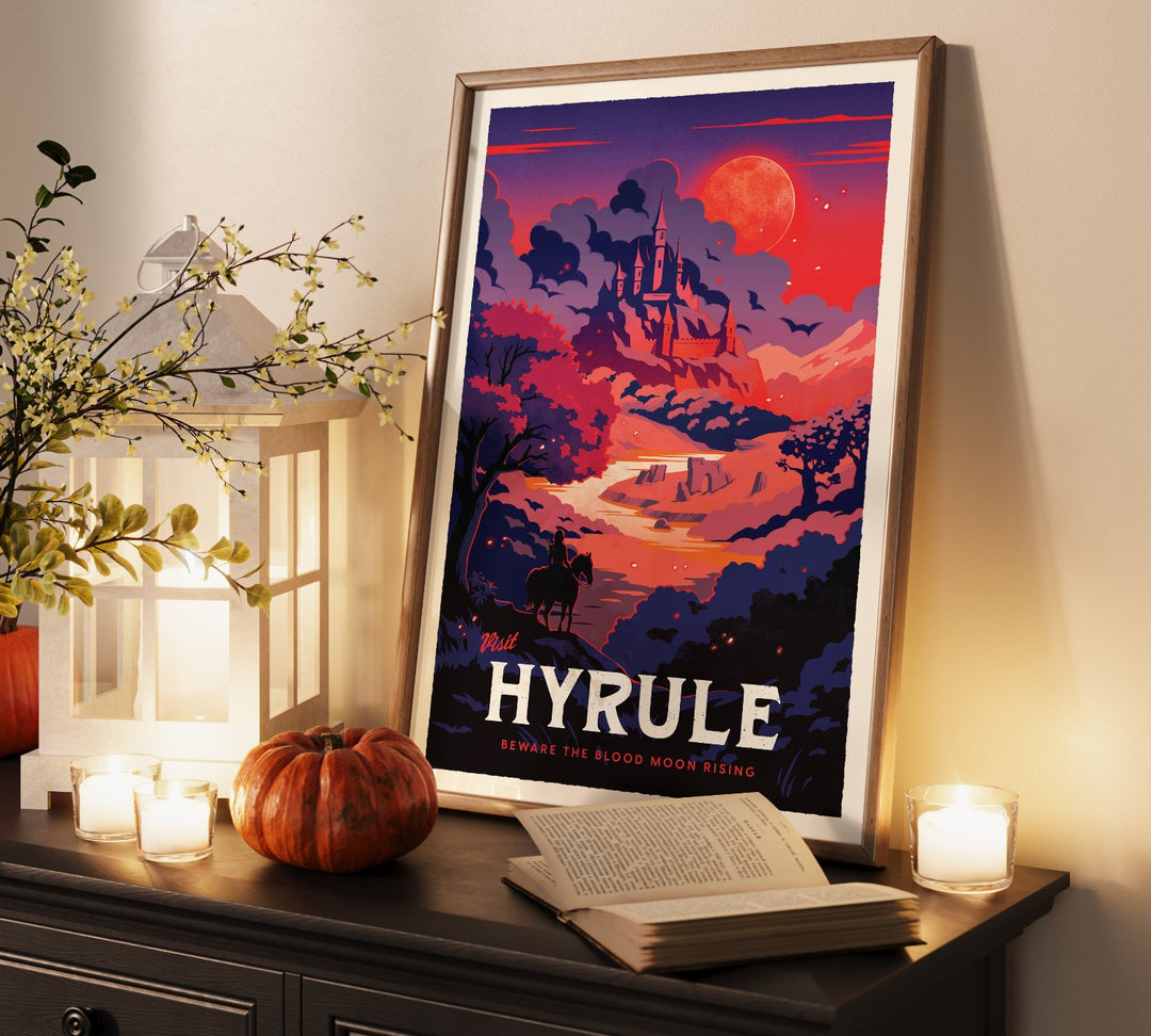 Hyrule Travel Poster - Blood Moon Variant