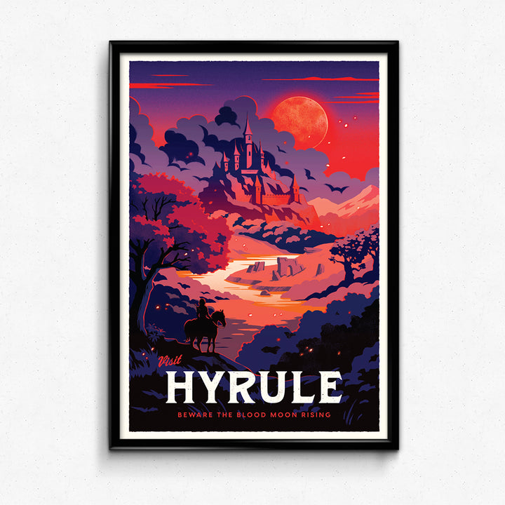 Hyrule Travel Poster - Blood Moon Variant