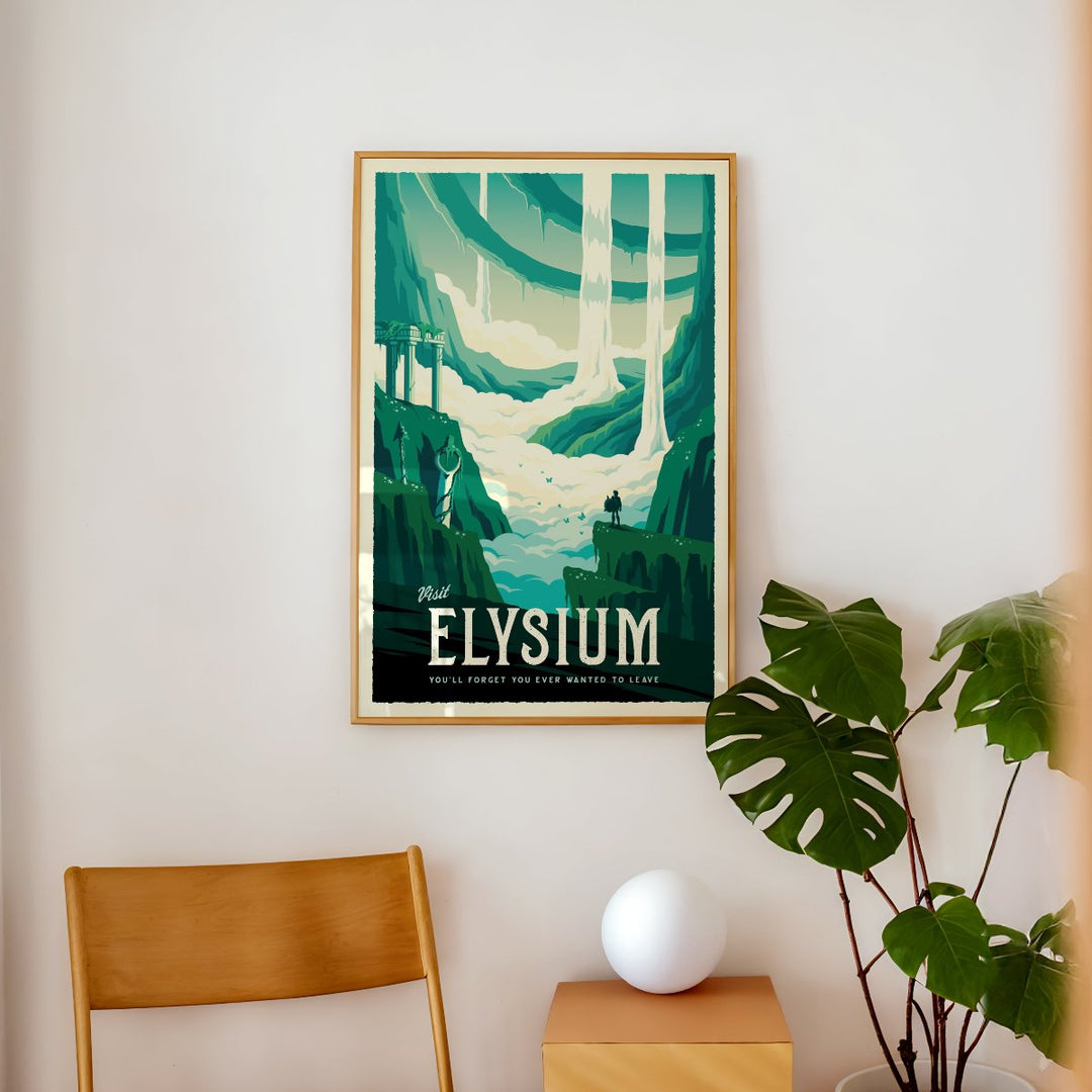 Elysium Retro Travel Poster