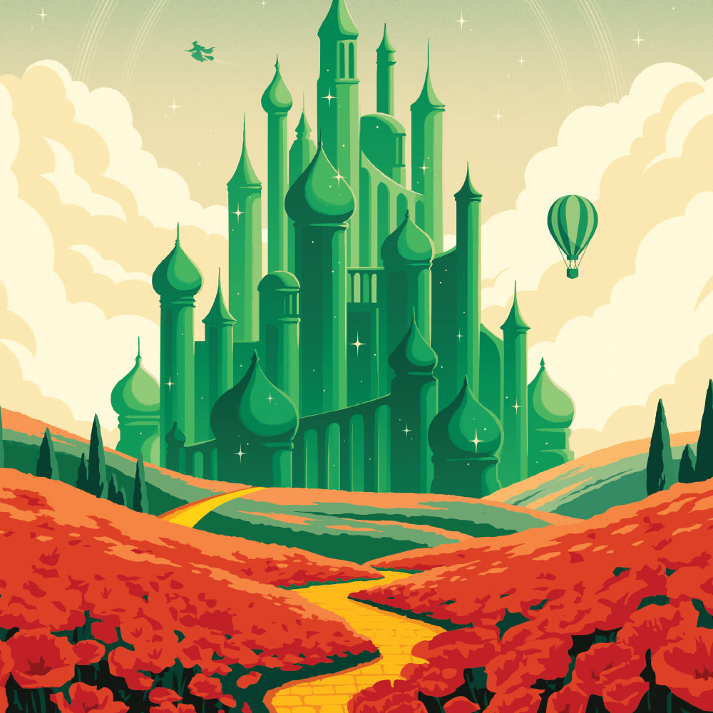 Emerald City Retro Travel Poster