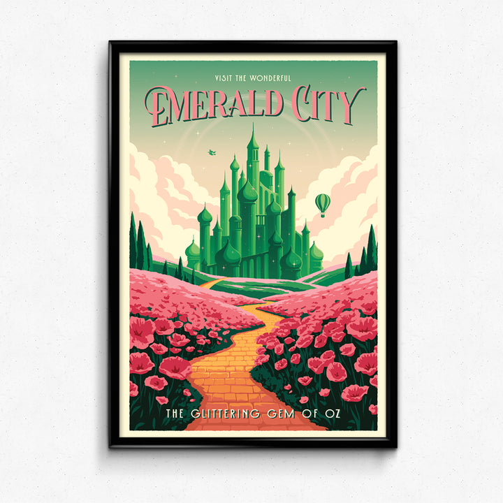 Emerald City Retro Travel Poster