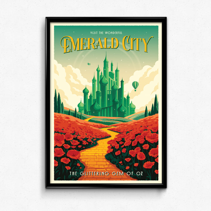 Emerald City Retro Travel Poster