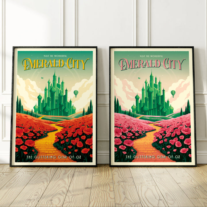 Emerald City Retro Travel Poster