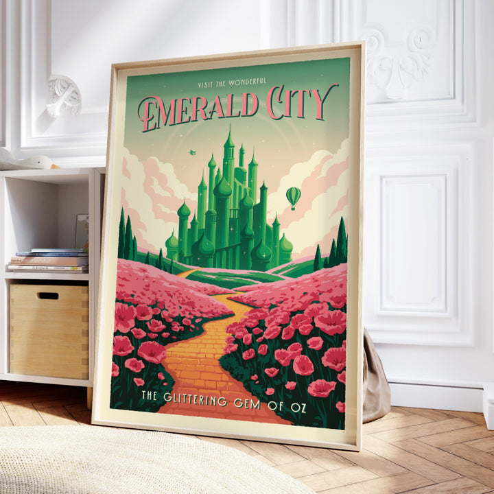 Emerald City Retro Travel Poster