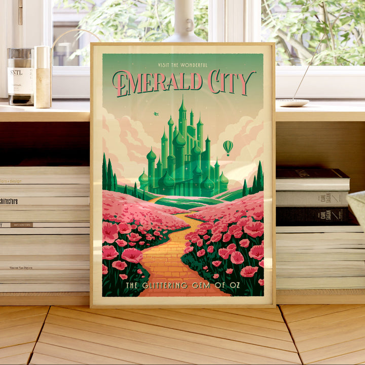 Emerald City Retro Travel Poster