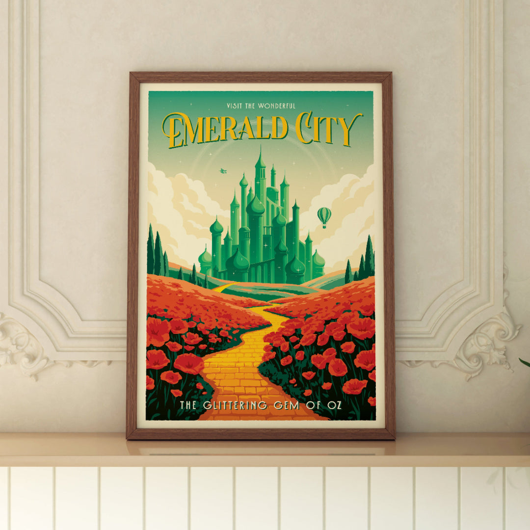 Emerald City Retro Travel Poster