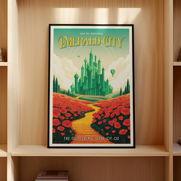 Emerald City Retro Travel Poster