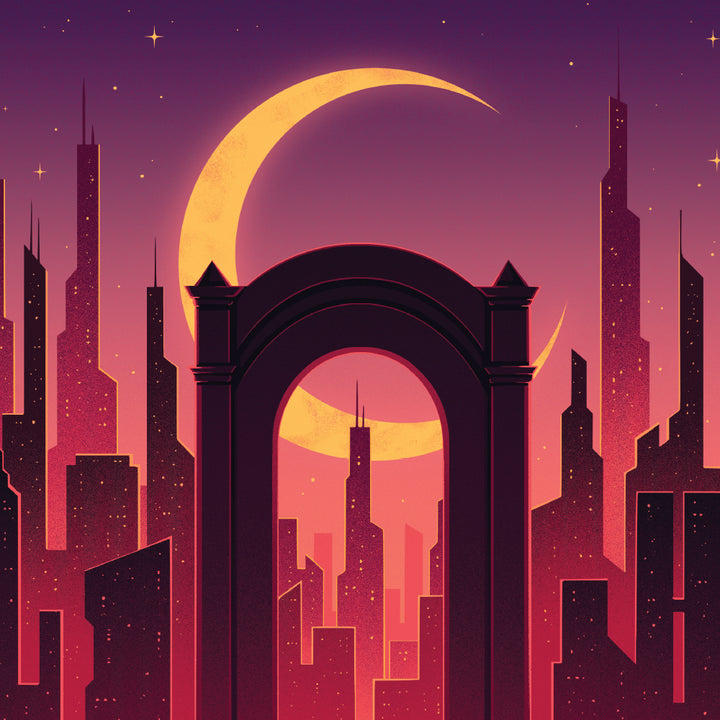 Lunathion Crescent City Travel Poster