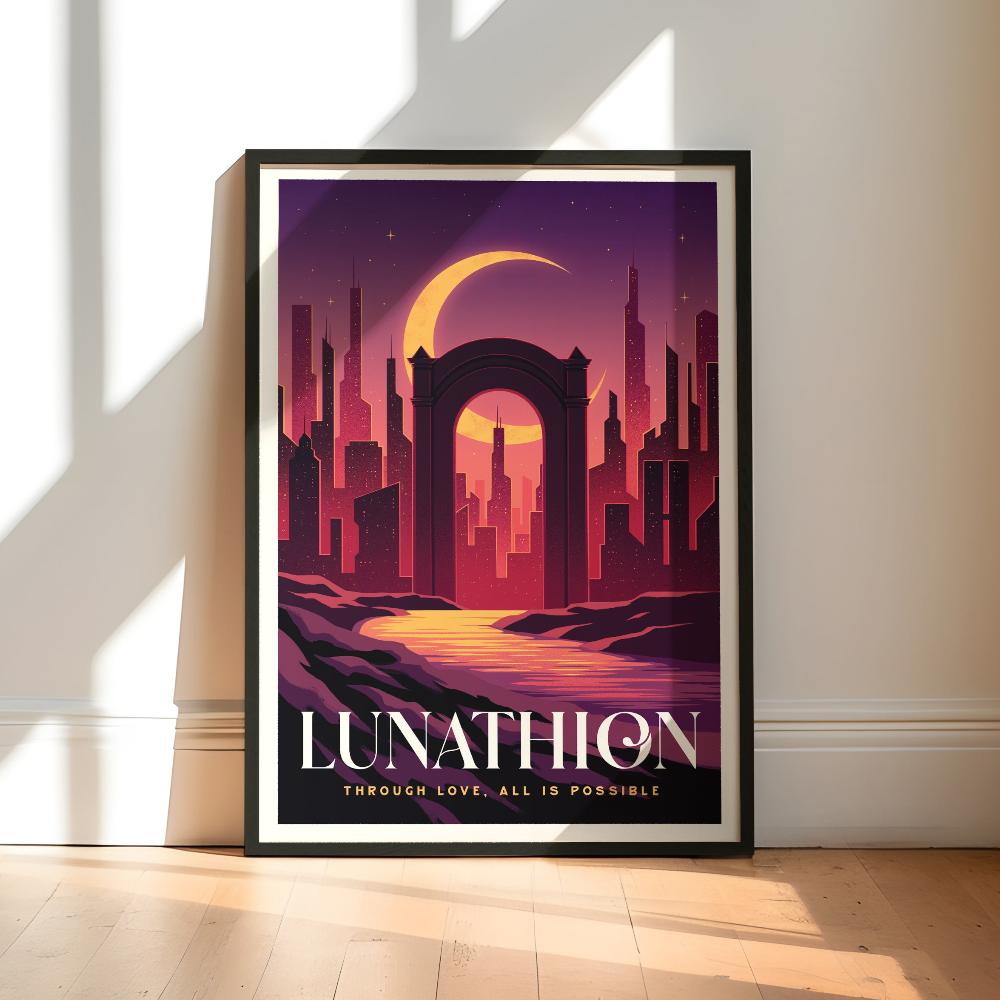 Lunathion Crescent City Travel Poster