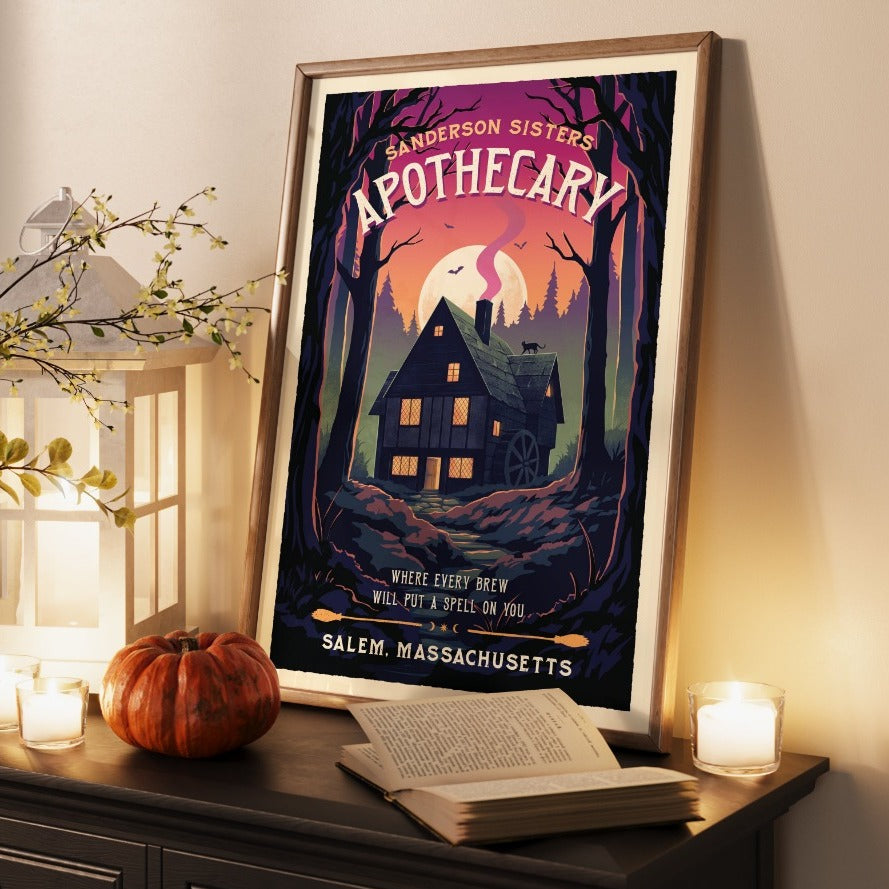 Sanderson Sisters Apothecary - Salem Travel Poster