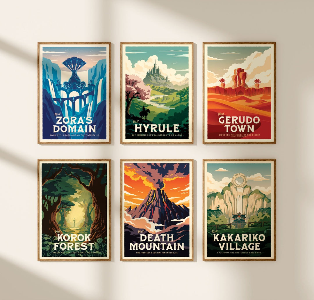 Legend of Zelda Travel Poster Bundle (Set of 6)