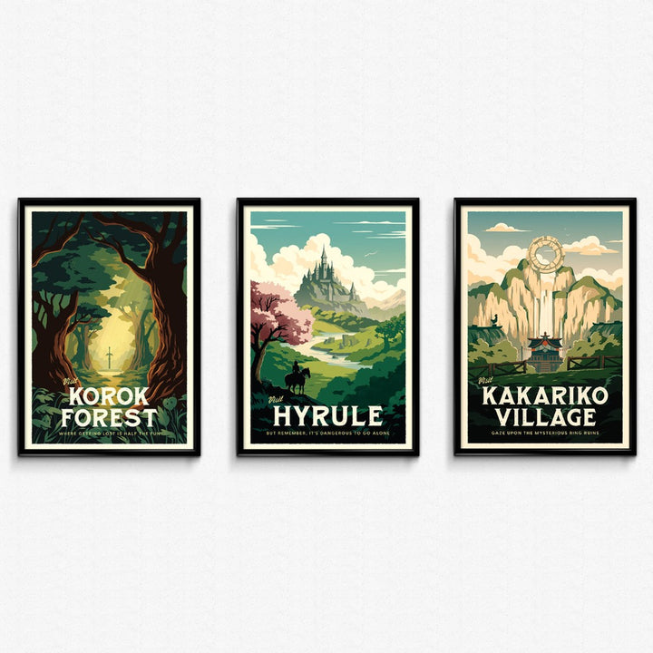 Legend of Zelda Travel Poster Bundle (Set of 3)