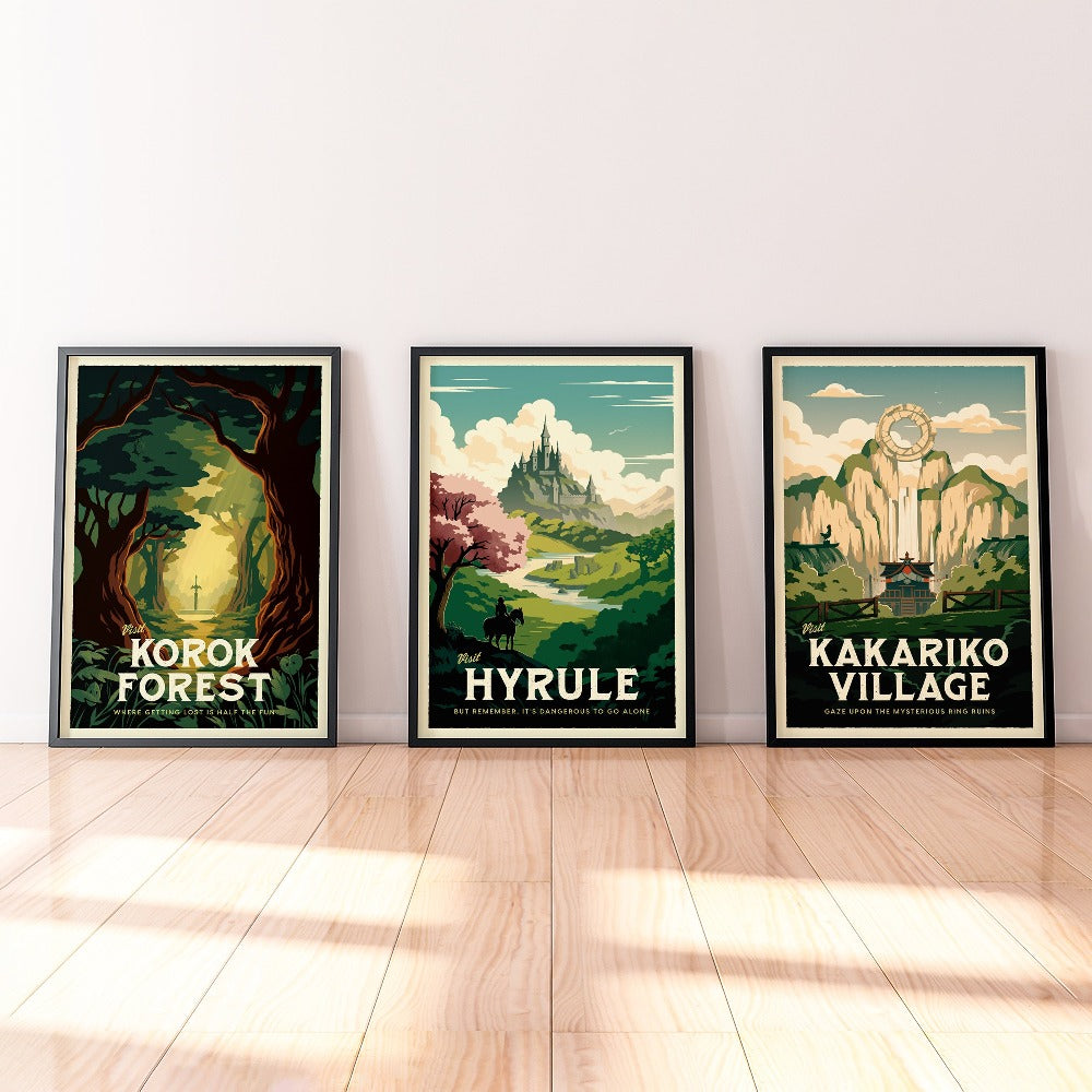 HΛL ポスターセット Legend of Zelda Travel Poster Bundle (Set of 3) – Sylvan Design