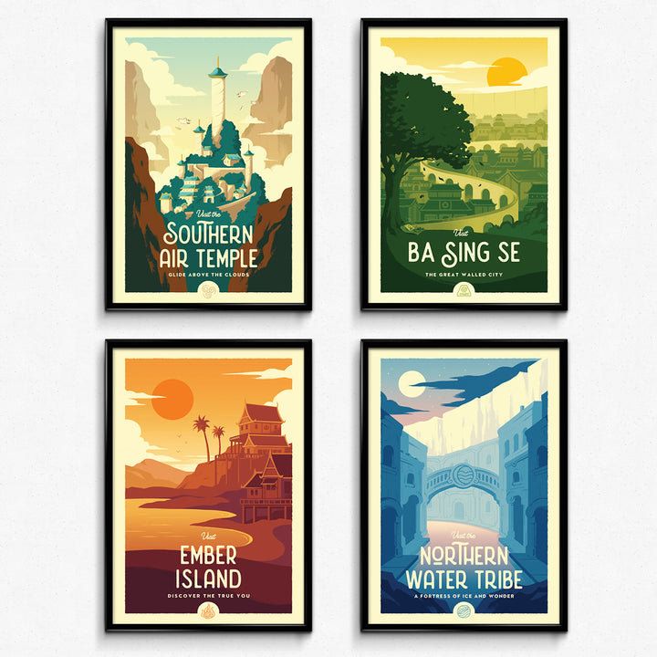 Southern Air Temple Retro Travel Poster