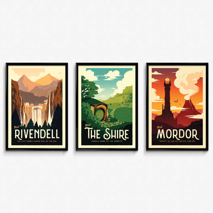 LOTR Retro Travel Poster Bundle