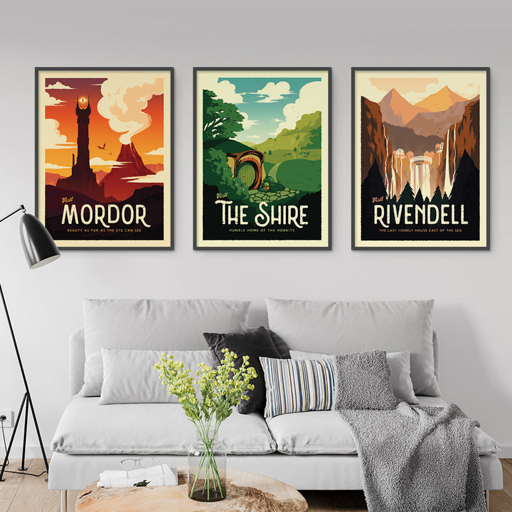 LOTR Retro Travel Poster Bundle