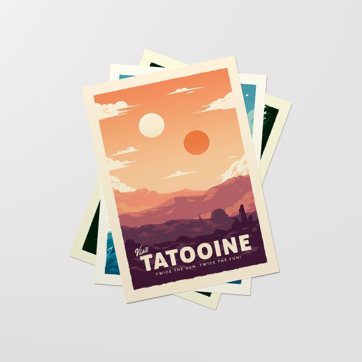 Mini Print Tatooine, Hoth, Endor Retro Travel Bundle