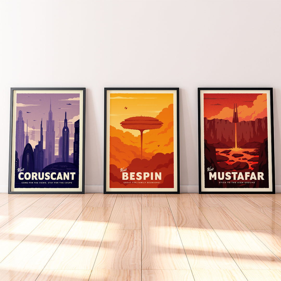 Coruscant Retro Travel Poster