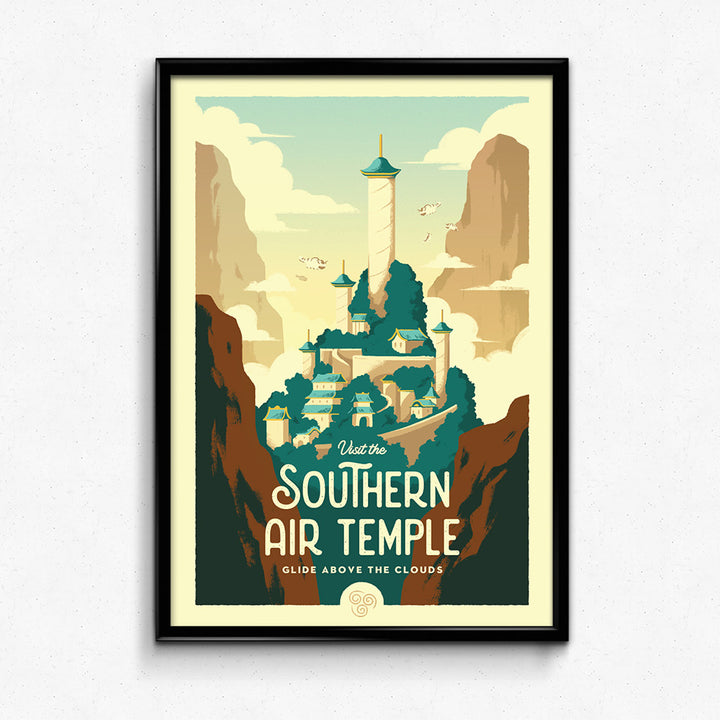 Southern Air Temple Retro Travel Poster