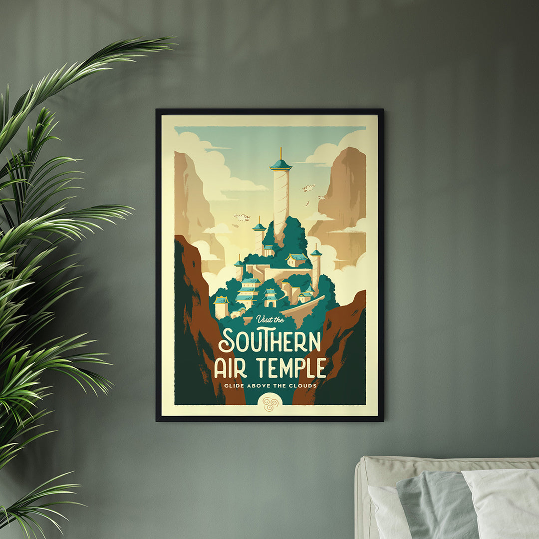 Southern Air Temple Retro Travel Poster