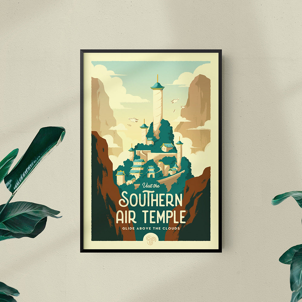 Southern Air Temple Retro Travel Poster