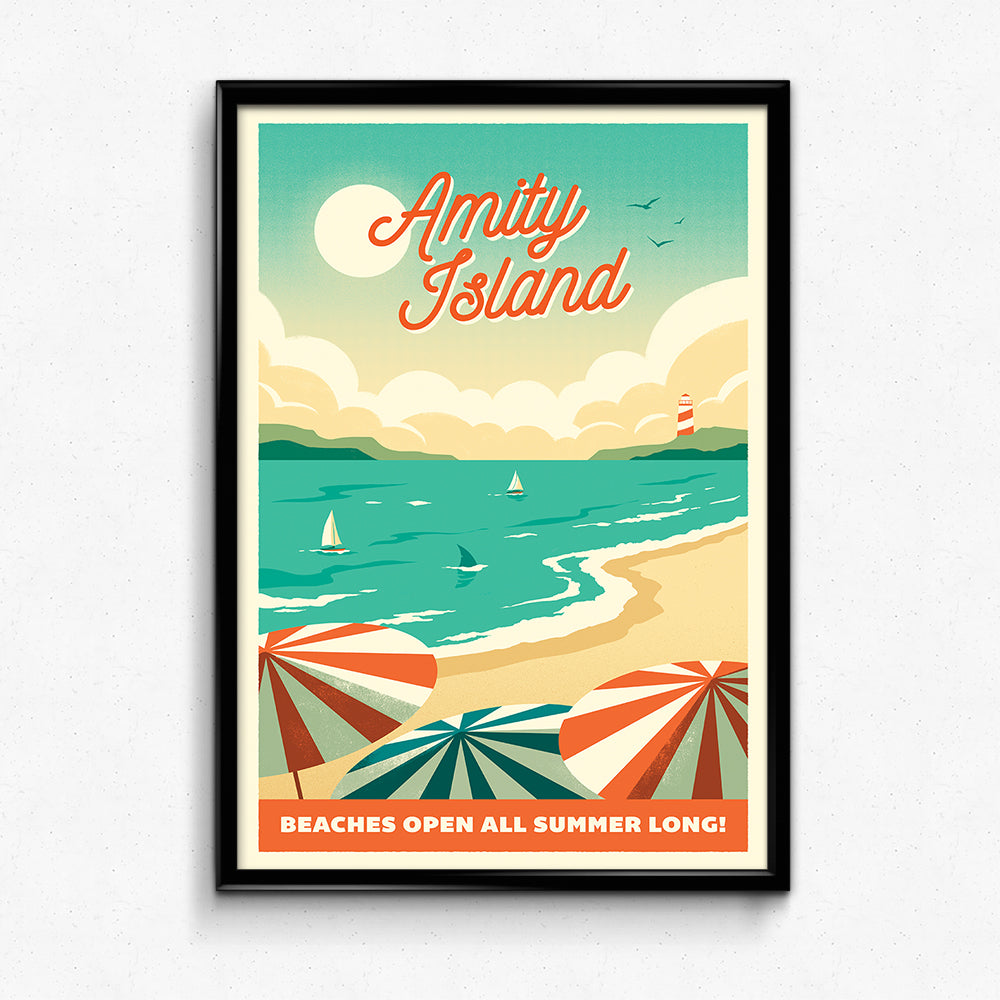 Amity Island Retro Travel Poster