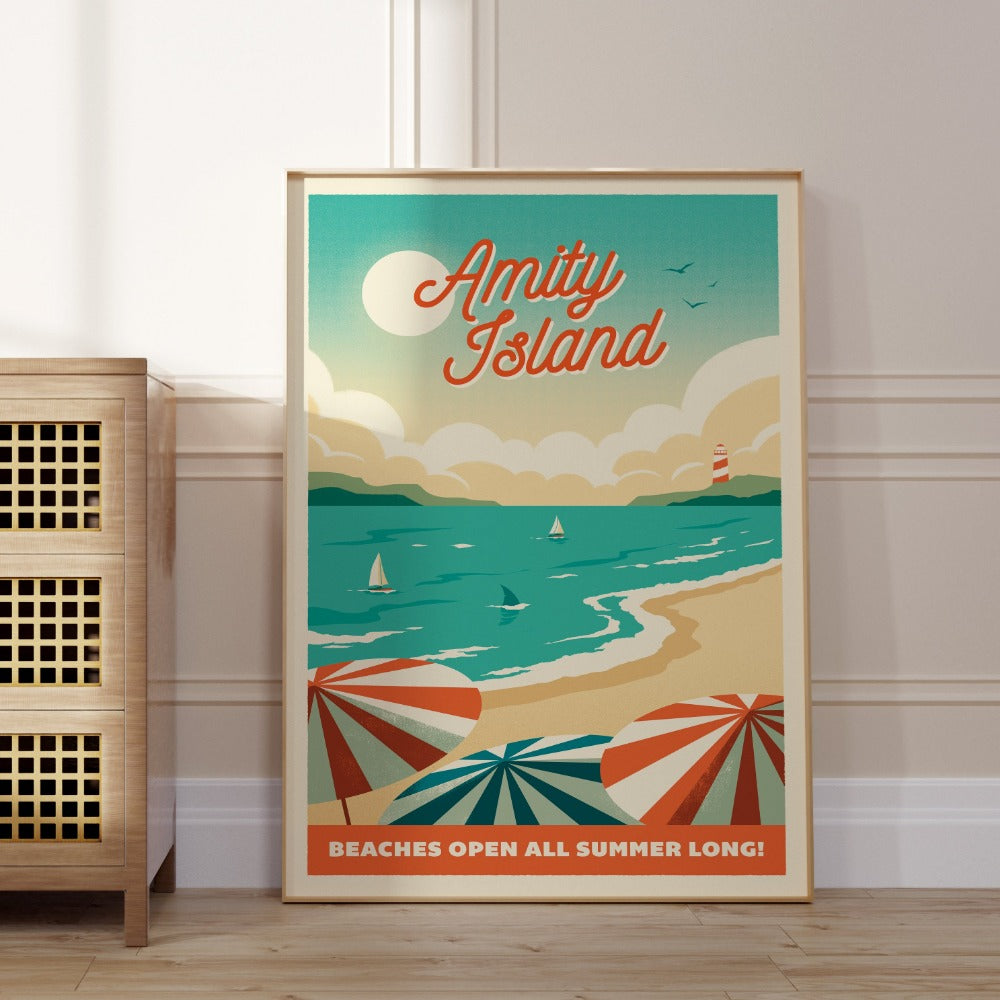 Amity Island Retro Travel Poster