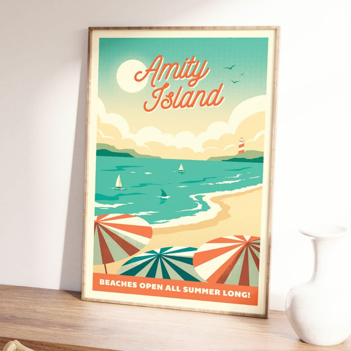 Amity Island Retro Travel Poster