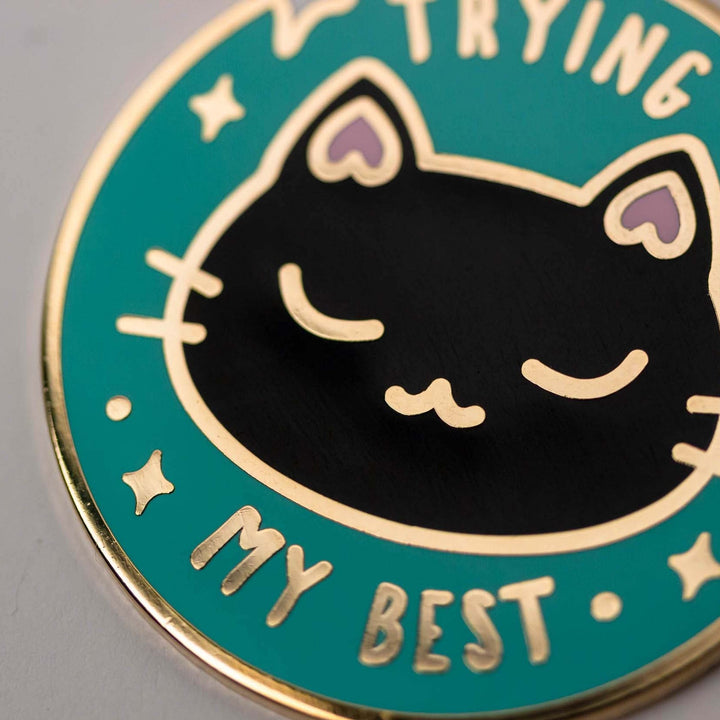 Trying My Best Cat Keychain