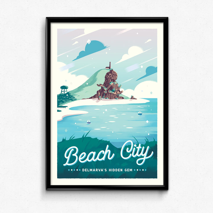 Beach City Retro Travel Poster