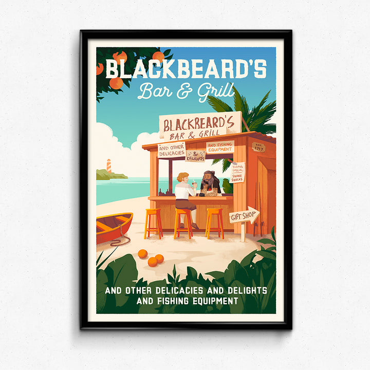 Blackbeard's Bar & Grill Travel Poster