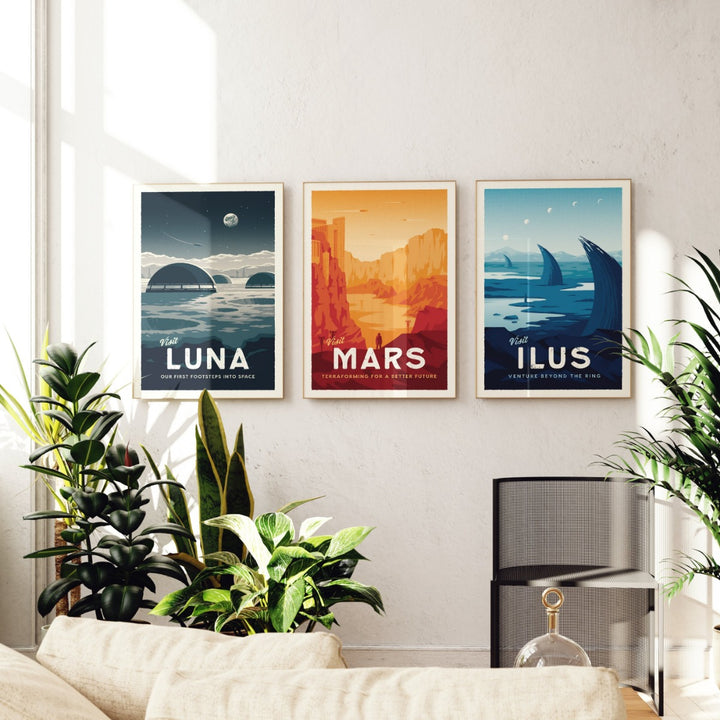 Mars Retro Travel Poster