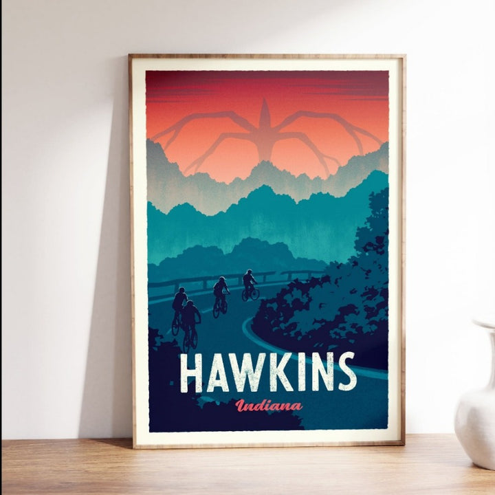 Hawkins Retro Travel Poster