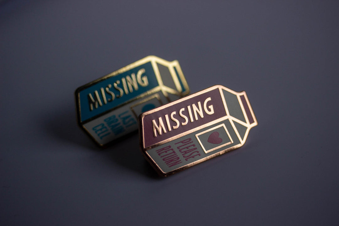 Missing Milk Carton Enamel Pins