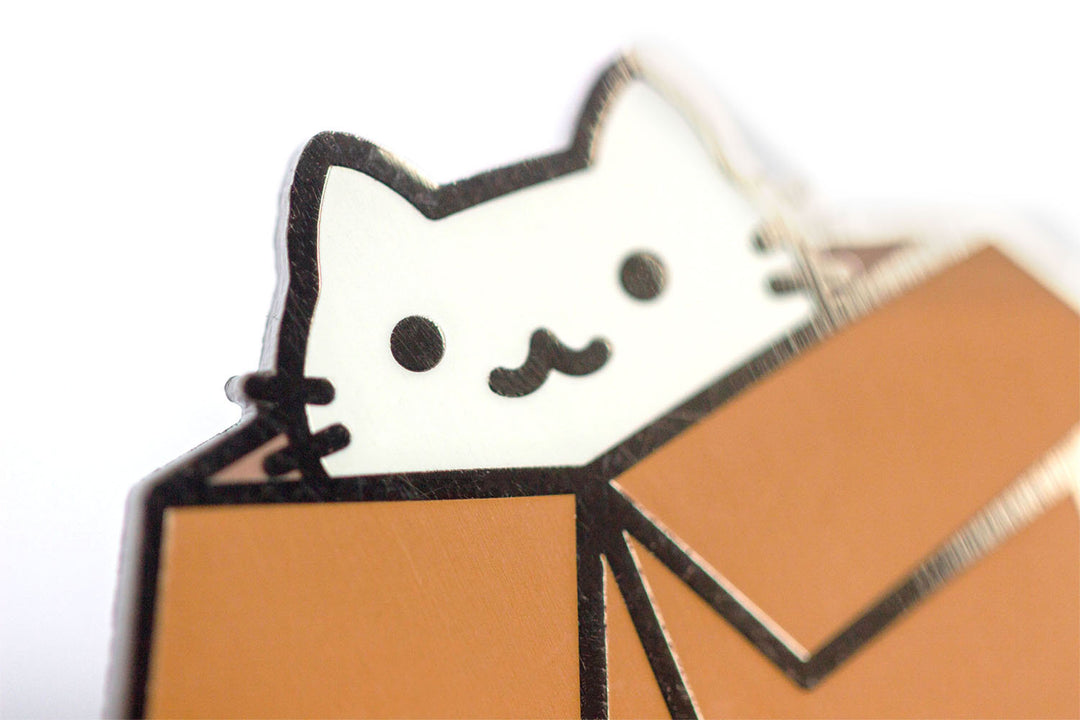 Box Cat Enamel Pin