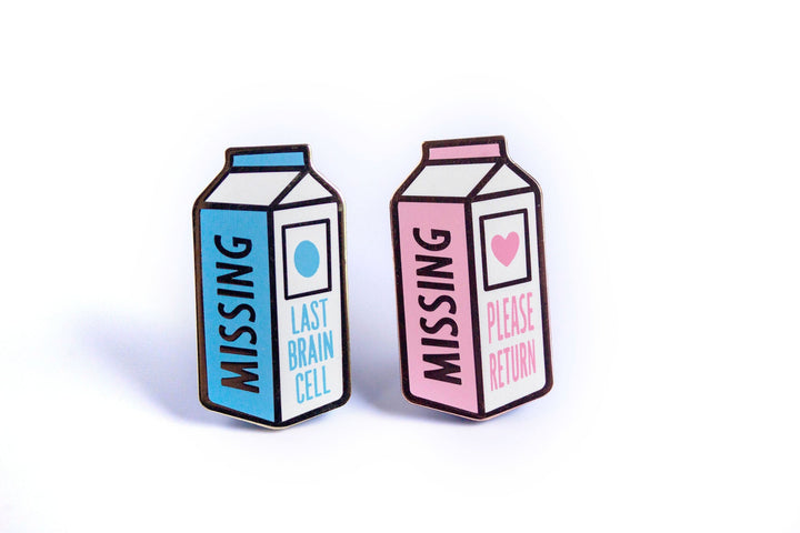 Missing Milk Carton Enamel Pins