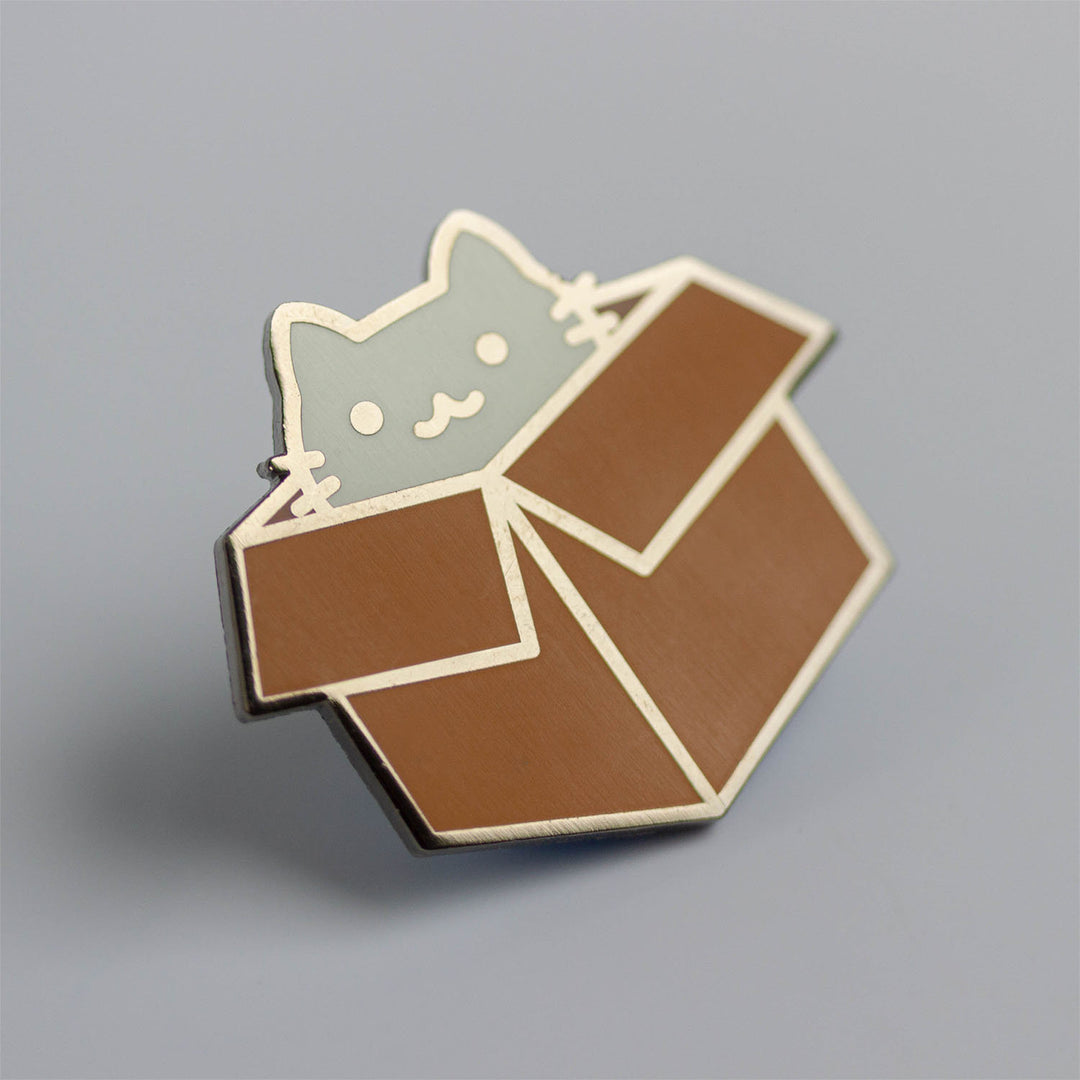 Box Cat Enamel Pin