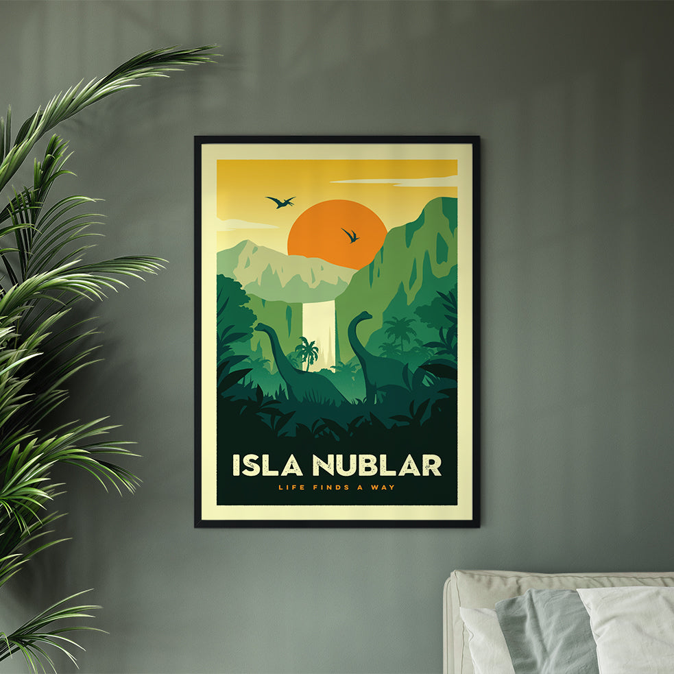 Isla Nublar Retro Travel Poster