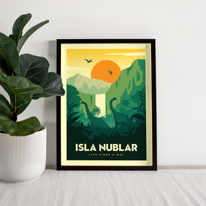 Isla Nublar Retro Travel Poster