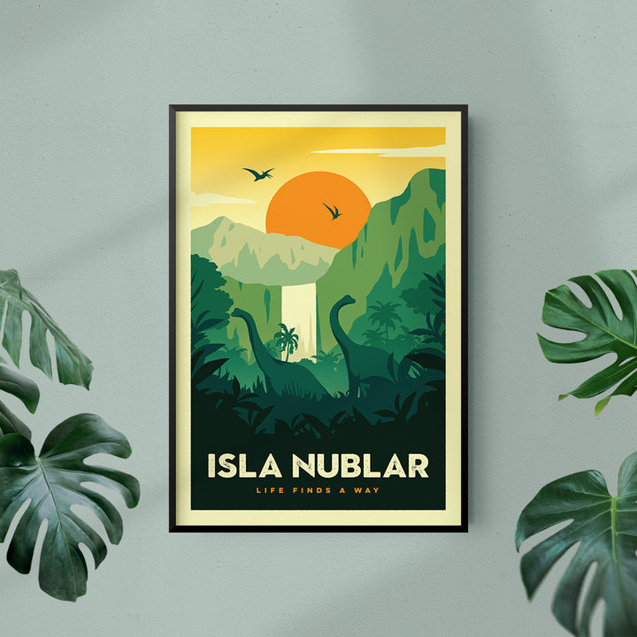 Isla Nublar Retro Travel Poster